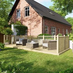Powersheds Deck - 8ft x 20ft - Handrails on Three Sides