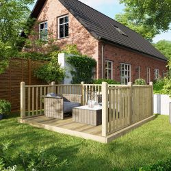 Powersheds Deck - 10ft x 10ft - Handrails on Three Sides