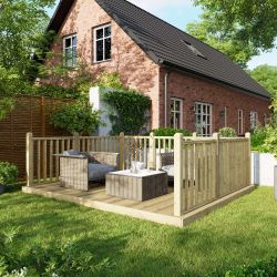 Powersheds Deck - 10ft x 12ft - Handrails on Three Sides
