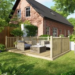Powersheds Deck - 10ft x 14ft - Handrails on Three Sides