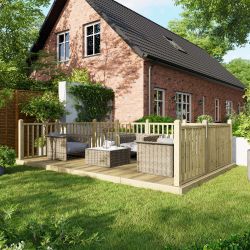 Powersheds Deck - 10ft x 16ft - Handrails on Three Sides