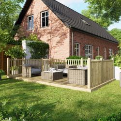 Powersheds Deck - 10ft x 18ft - Handrails on Three Sides