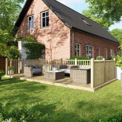 Powersheds Deck - 10ft x 20ft - Handrails on Three Sides