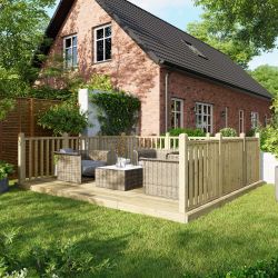 Powersheds Deck - 12ft x 14ft - Handrails on Three Sides