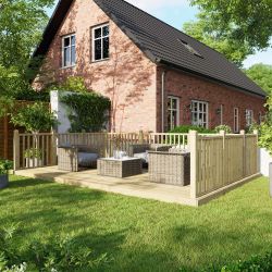 Powersheds Deck - 12ft x 18ft - Handrails on Three Sides