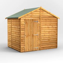 Powersheds Overlap Apex Garden Shed - 6ft x 8ft - Windowless