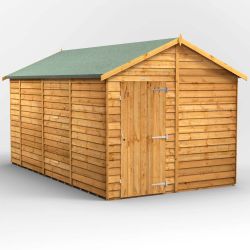 Powersheds Overlap Apex Garden Shed - 14ft x 8ft - Windowless