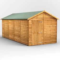 Powersheds Overlap Apex Garden Shed - 18ft x 8ft - Windowless