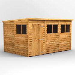 Powersheds Overlap Pent Garden Shed - 12ft x 8ft
