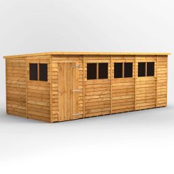 Powersheds Overlap Pent Garden Shed - 18ft x 8ft