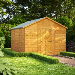 Powersheds Apex Garden Shed - 12ft x 10ft - Windowless