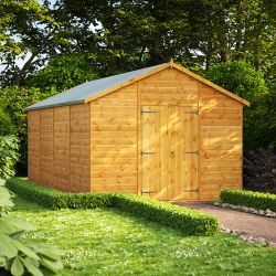 Powersheds Apex Garden Shed - 16ft x 10ft - Windowless, Double Doors