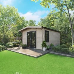 Powersheds Chalet Log Cabin - 16ft x 12ft - Doors Central - 44mm