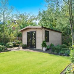 Powersheds Chalet Log Cabin - 18ft x 12ft - Doors Central - 44mm