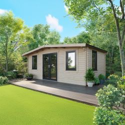 Powersheds Chalet Log Cabin - 10ft x 20ft - Doors Central - 44mm