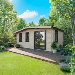 Powersheds Chalet Log Cabin - 10ft x 20ft - Doors to Right - 44mm