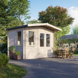 Powersheds Chalet Log Cabin - 8ft x 12ft - Doors to Right - 28mm