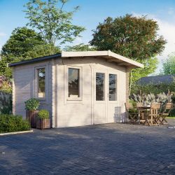 Powersheds Chalet Log Cabin - 10ft x 14ft - Doors to Right - 28mm