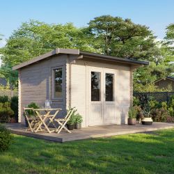 Powersheds Apex Log Cabin - 12ft x 12ft - Doors Central - 28mm