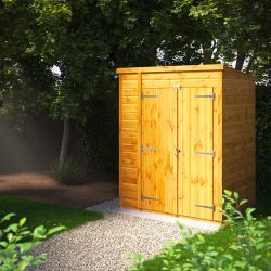 Powersheds Pent Toolshed Garden Shed - 5ft x 4ft - Double Doors