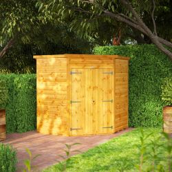 Powersheds Pent Corner Shed Garden Shed - 6ft x 6ft - Windowless Double Doors