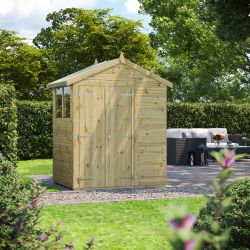Powersheds Prem Apex GDN Shed 4ftx6ft DD