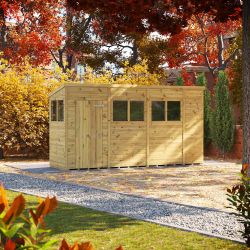 Powersheds Prem Pent GDN Shed 14ftx4ft