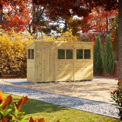 Powersheds Prem Pent GDN Shed 12ftx4ft DD