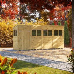 Powersheds Prem Pent GDN Shed 16ftx4ft DD