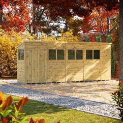 Powersheds Prem Pent GDN Shed 18ftx4ft DD