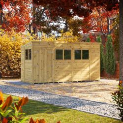 Powersheds Prem Pent GDN Shed 14ftx6ft DD