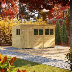 Powersheds Prem Pent GDN Shed 12ftx8ft DD