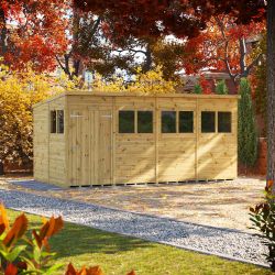 Powersheds Prem Pent GDN Shed 16ftx8ft DD