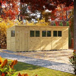 Powersheds Prem Pent GDN Shed 18ftx8ft DD