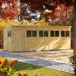Powersheds Prem Pent GDN Shed 20ftx8ft DD