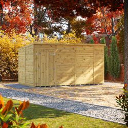Powersheds Prem Pent GDN Shed 14ftx8ft Wndless DD