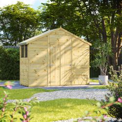 Powersheds Prem Apex GDN Shed 4ftx10ft DD