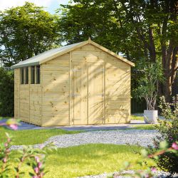 Powersheds Prem Apex GDN Shed 10ftx10ft DD