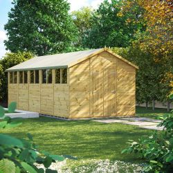 Powersheds Prem Apex GDN Shed 20ftx10ft DD