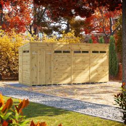 Powersheds Prem Pent Security Shed 16ftx6ft DD