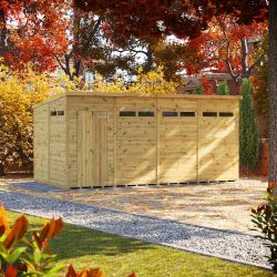 Powersheds Prem Pent Security Shed 16ftx8ft