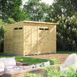 Powersheds Prem Pent Security Shed 10ftx8ft DD