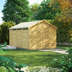 Powersheds Prem Apex Security Shed 14ftx10ft DD