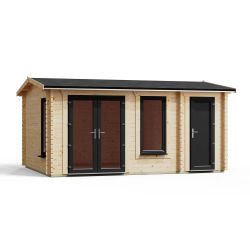 Powersheds Combi Apex Log Cabin 16ftx12ft DTL 44mm