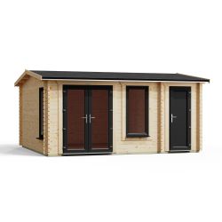 Powersheds Combi Apex Log Cabin 16ftx14ft DTL 44mm