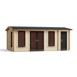 Powersheds Combi Apex Log Cabin 20ftx12ft DTL 44mm