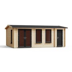 Powersheds Combi Apex Log Cabin 20ftx14ft DC 44mm