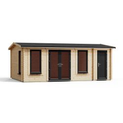 Powersheds Combi Apex Log Cabin 20ftx14ft DTL 44mm