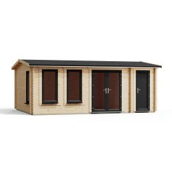 Powersheds Combi Apex Log Cabin 20ftx14ft DTR 44mm