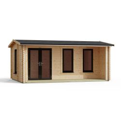 Powersheds Apex Snug Log Cabin 16ftx14ft DC 44mm